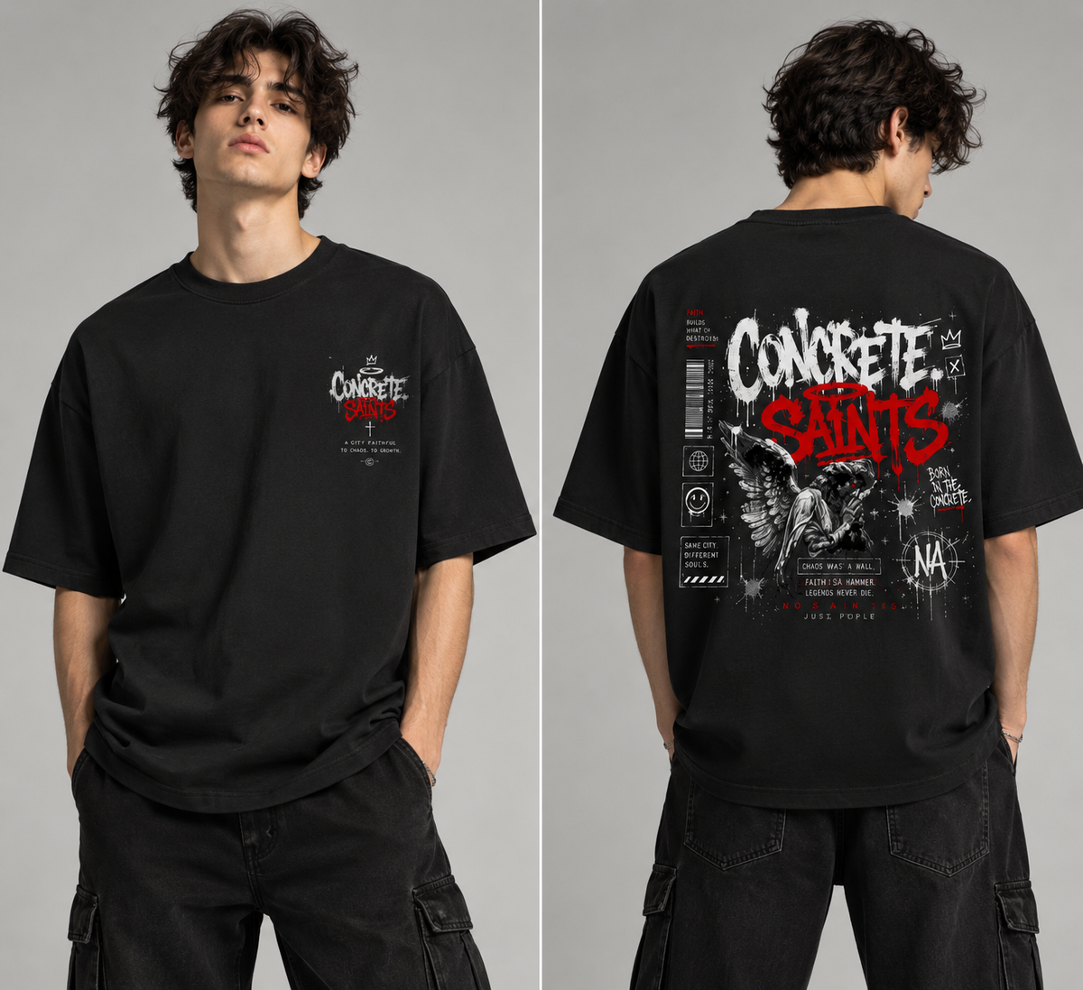 Concrete Saints Unisex Oversized Graphic T-Shirt