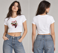 Cherry Bow Graphic Crop Top for Women